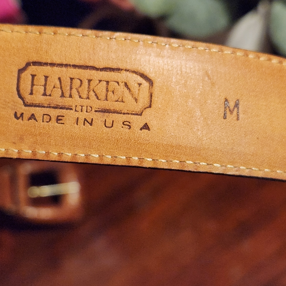 Harken vintage Genuine Leather Brown Belt size M - Picture 5 of 9